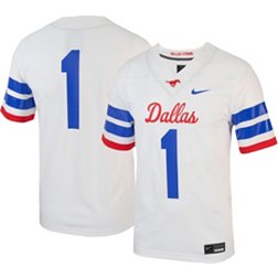 Nike Men's Southern Methodist Mustangs #1 White Untouchable Game Football Jersey