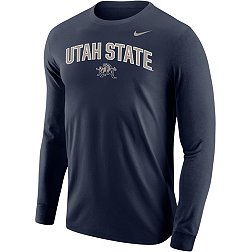 Nike Men's Utah State Aggies Blue Core Cotton Long Sleeve T-Shirt