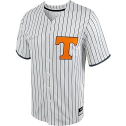 Nike Men's Tennessee Volunteers White Pinstripe Full Button Replica Baseball Jersey