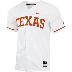 Nike Men's Texas Longhorns White Full Button Replica Baseball Jersey