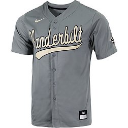 Nike Men's Vanderbilt Commodores Grey Full Button Replica Baseball Jersey