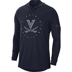 Nike Men's Virginia Cavaliers Blue Dri-FIT Logo Long Sleeve Hoodie T-Shirt