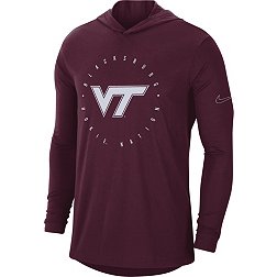 Nike Men's Virginia Tech Hokies Maroon Dri-FIT Logo Long Sleeve Hoodie T-Shirt