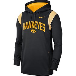 Nike Men's Iowa Hawkeyes Black Therma-FIT Football Sideline Hoodie