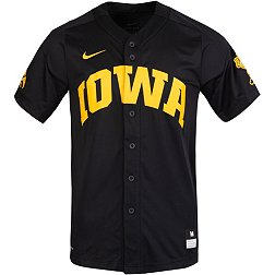 Nike Men's Iowa Hawkeyes Black Full Button Replica Baseball Jersey