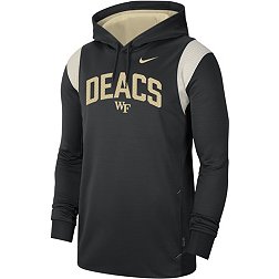 Nike Men's Wake Forest Demon Deacons Black Therma-FIT Football Sideline Performance Pullover Hoodie