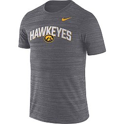 Nike Men's Iowa Hawkeyes Grey Dri-FIT Velocity Football T-Shirt
