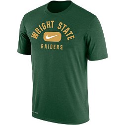 Nike Men's Wright State Raiders Green Dri-FIT Cotton Swoosh in Pill T-Shirt