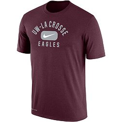 Nike Men's UW-La Crosse Eagles Maroon Dri-FIT Cotton Swoosh in Pill T-Shirt