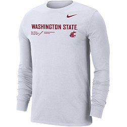 Nike Men's Washington State Cougars White Dri-FIT Cotton Football Sideline Team Issue Long Sleeve T-Shirt