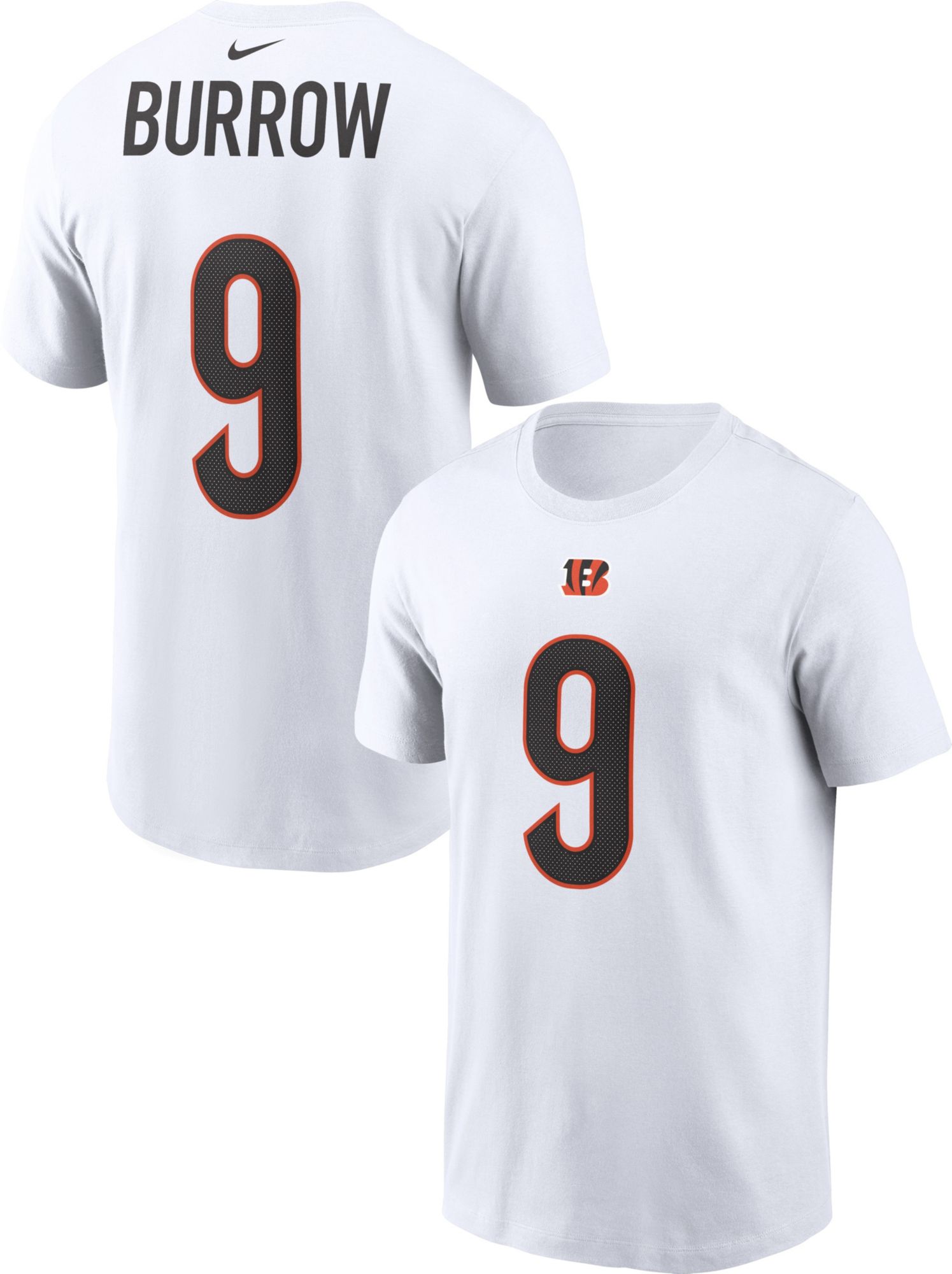 Men's Cincinnati Bengals Joe Burrow #9 White T-Shirt