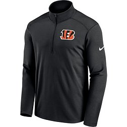 Nike Men's Cincinnati Bengals Logo Pacer Black Half-Zip Pullover