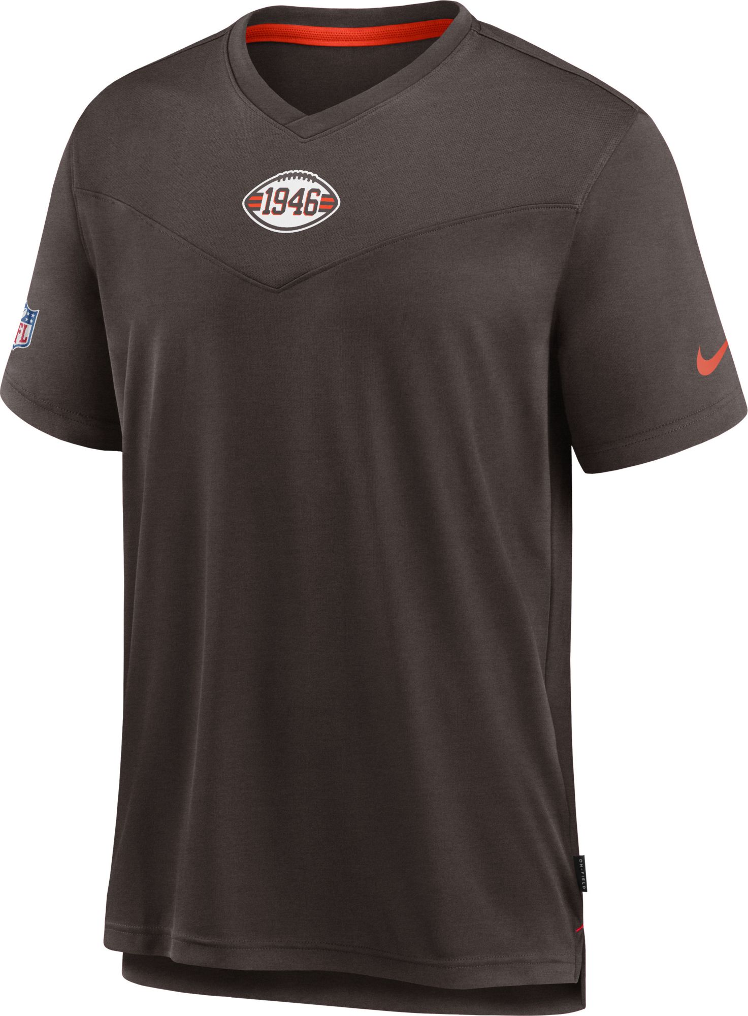 Nike Men's Cleveland Browns Sideline Coaches Throwback Brown T-Shirt