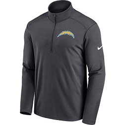 Nike Men's Los Angeles Chargers Logo Pacer Anthracite Half-Zip Pullover