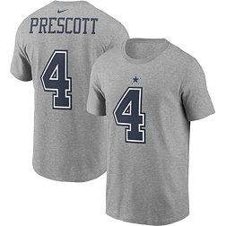 Nike Men's Dallas Cowboys Dak Prescott #4 Grey T-Shirt
