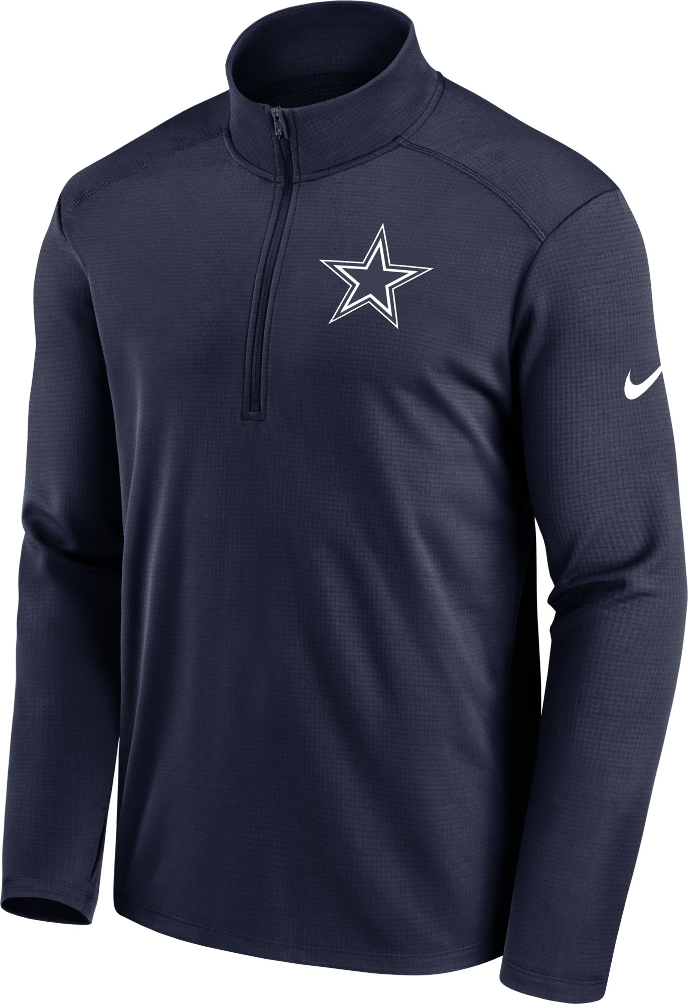 Men's Dallas Cowboys Nike White/Navy Sideline Coaches Half-Zip