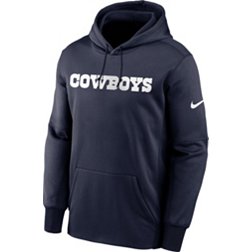 Nike Men's Dallas Cowboys Wordmark Therma-FIT Navy Pullover Hoodie