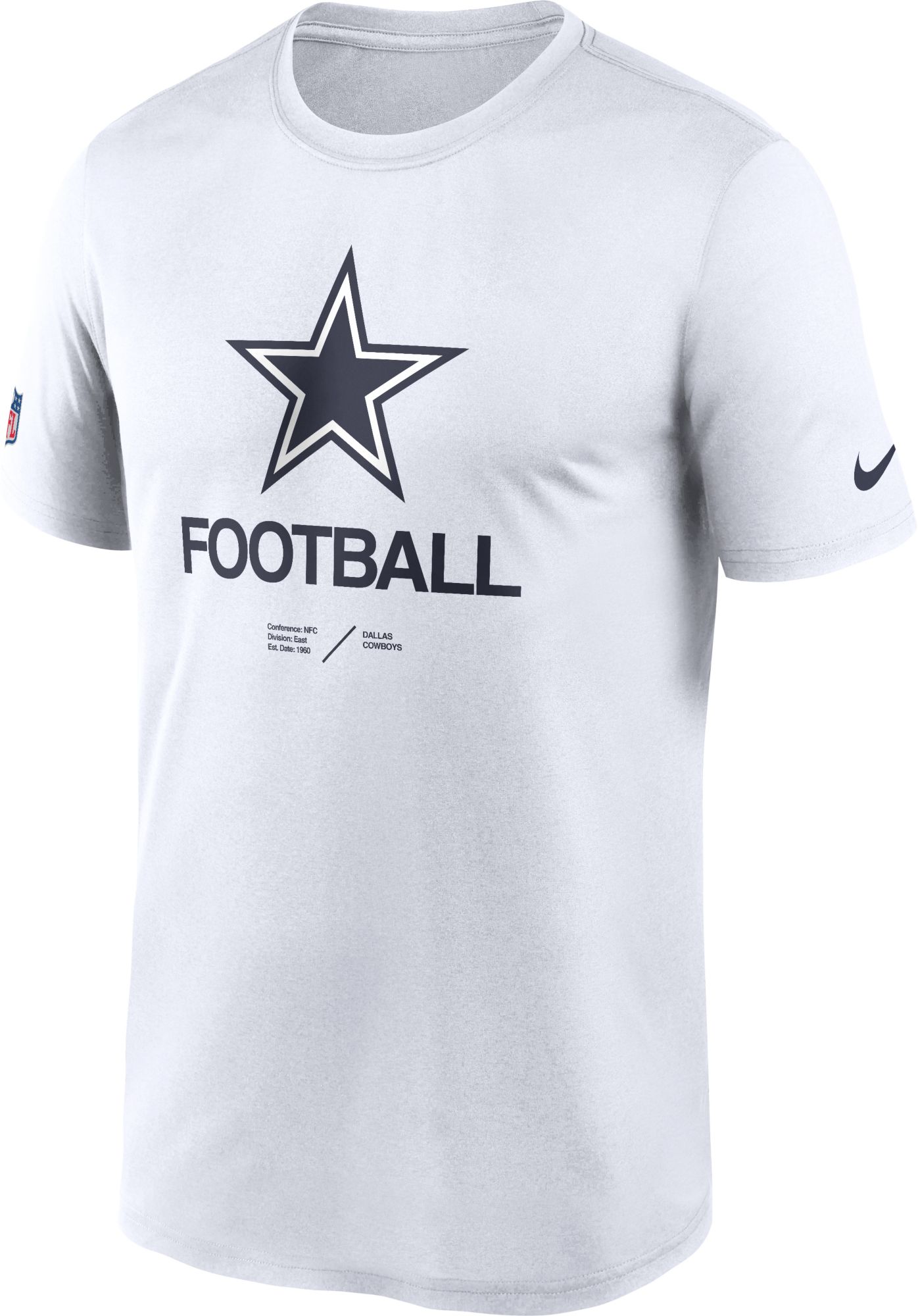 Dallas Cowboys Nike Dri-Fit Cotton Long Sleeve Raglan T-Shirt - Mens