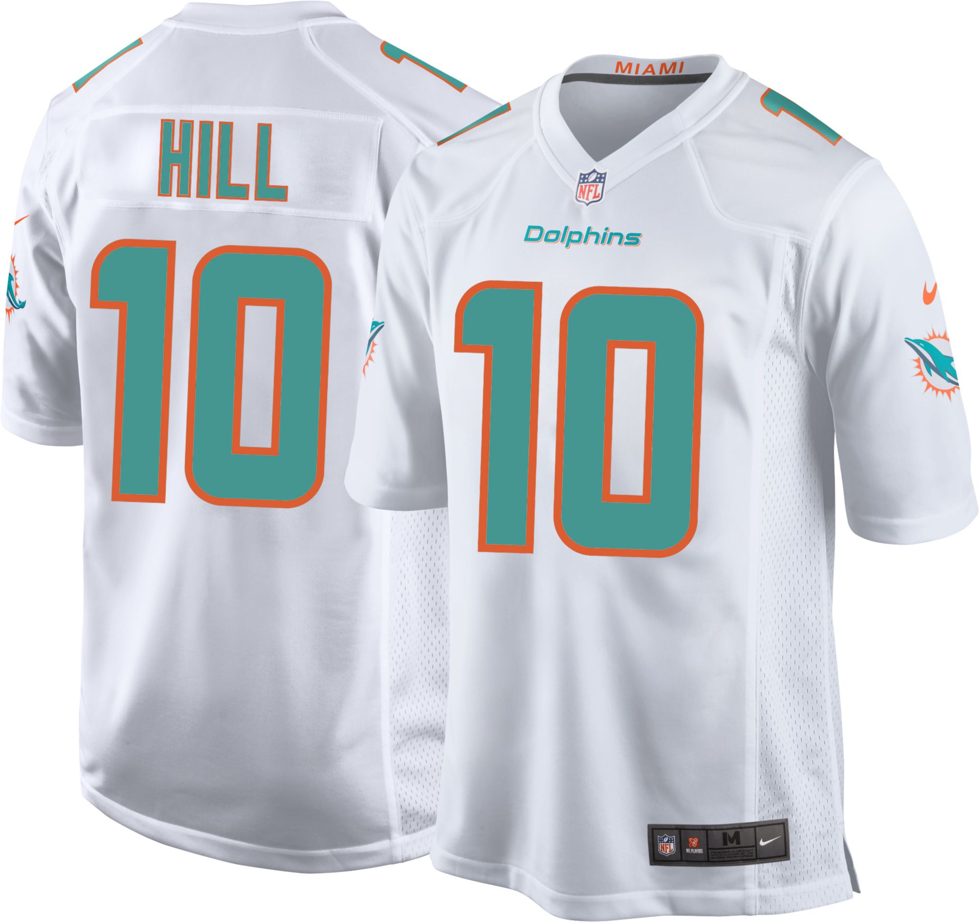 Men's Miami Dolphins Tyreek Hill #10 White Game Jersey