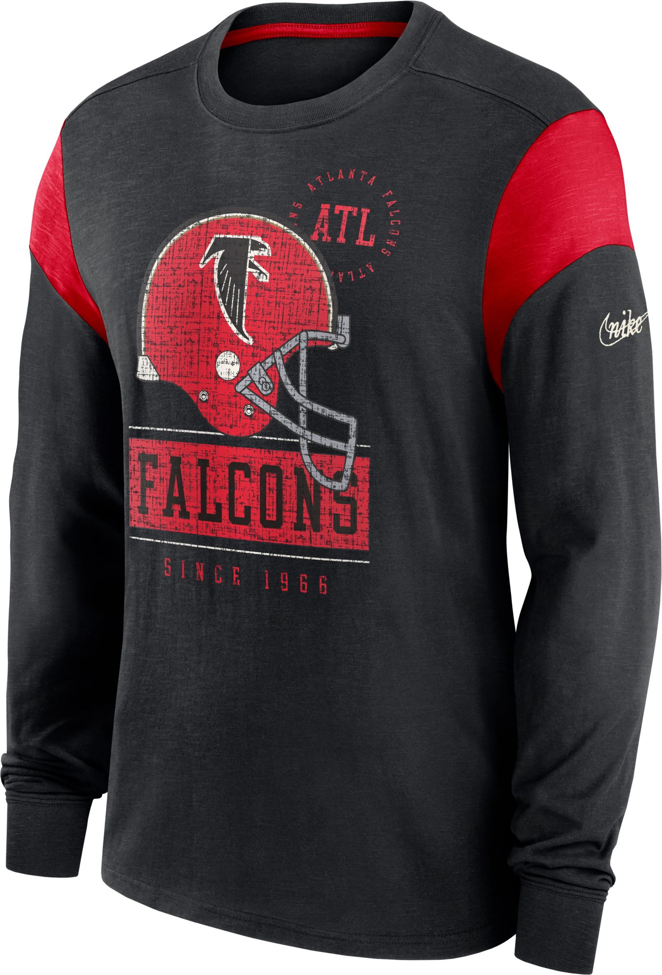 Nike Men's Atlanta Falcons Historic Logo Black Long Sleeve T-Shirt