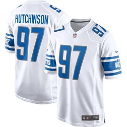 Nike Men's Detroit Lions Aidan Hutchinson #97 Logo White Game Jersey