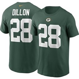 Nike Men's Green Bay Packers A.J. Dillon #28 Logo Green T-Shirt