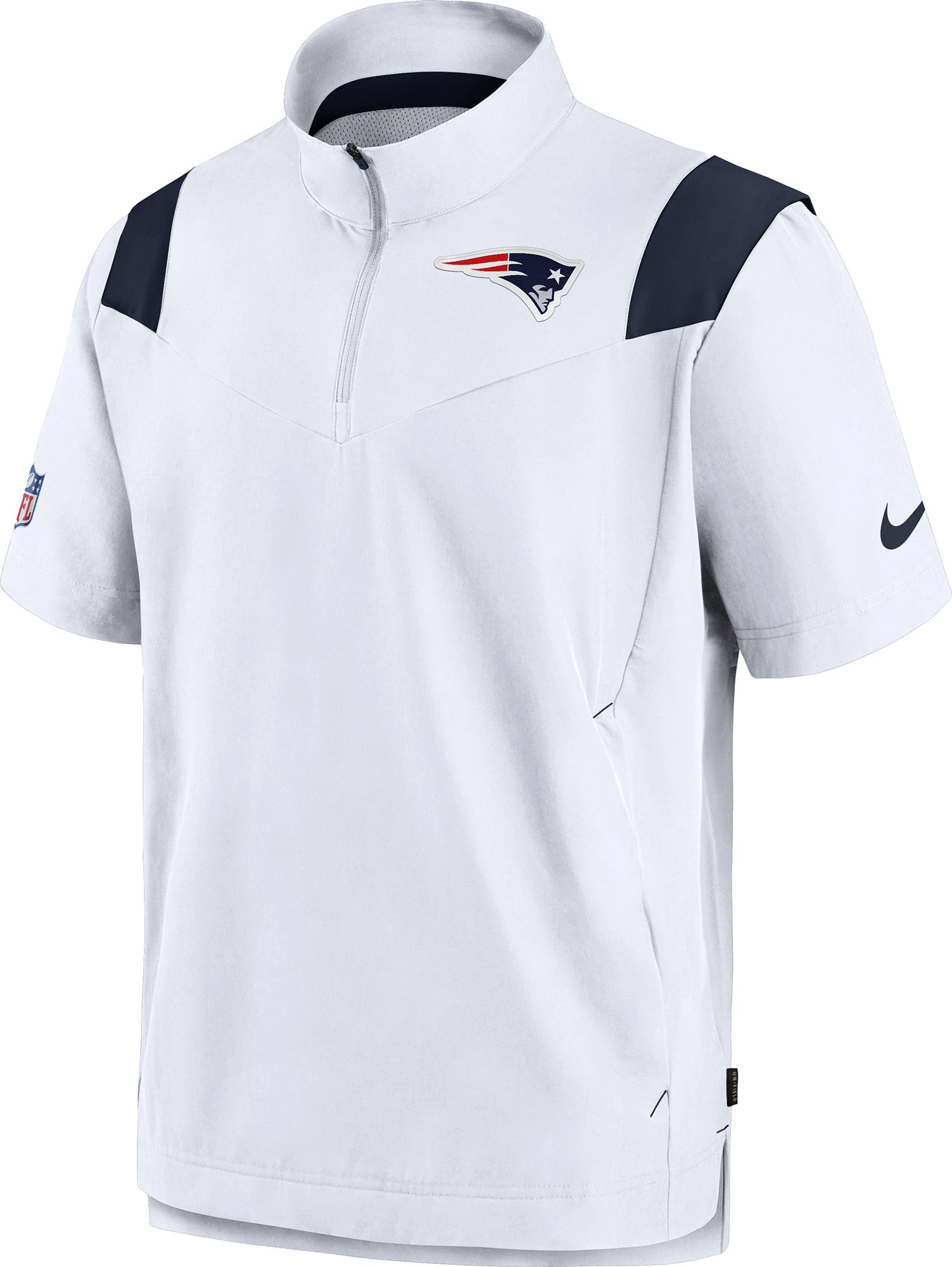 Men's New England Patriots Sideline Coaches Short Sleeve White Jacket