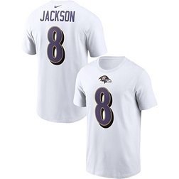Nike Men's Baltimore Ravens Lamar Jackson #8 White T-Shirt