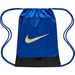 Nike Drawstring Bag Backpack Cinch Sack Teal & Pink Rope Zip Pocket EUC!