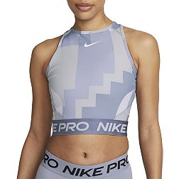 Nike, Tops, Womens Nike Pro Drifit Cropped Tank Top Size Xl Dm6952 Blue 4  Zip New