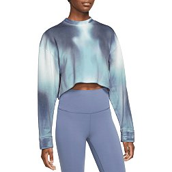 Nike Women's Yoga Luxe Cropped Crew-Neck Fleece Sweatshirt