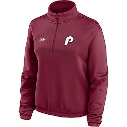 Nike Women's Philadelphia Phillies Maroon Cooperstown Collection Rewind 1/2 Zip Jacket
