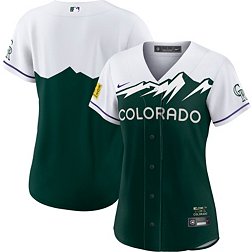 Women's New Era White/Heathered Black Colorado Rockies Colorblock V-Neck  T-Shirt