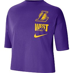 Nike Women's Los Angeles Lakers Purple Courtside Boxy Longsleeve T-Shirt