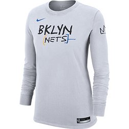 Nike Women's 2022-23 City Edition Brooklyn Nets White Courtside Long Sleeve T-Shirt
