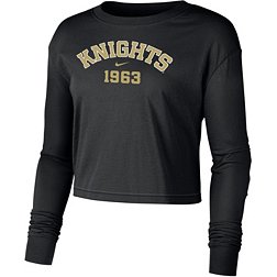 Nike Women's UCF Knights Black Dri-FIT Cotton Long Sleeve Crop T-Shirt