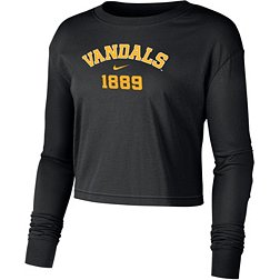 Nike Women's Idaho Vandals Black Dri-FIT Cotton Long Sleeve Crop T-Shirt