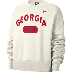 Nike Women's Georgia Bulldogs Crew Neck White Sweatshirt