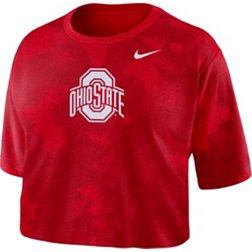 Nike Women's Ohio State Buckeyes Scarlet Cotton Cropped T-Shirt