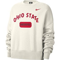 Nike Women's Ohio State Buckeyes Crew Neck White Sweatshirt