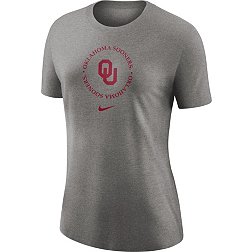 Nike Women's Oklahoma Sooners Grey Dri-FIT Cotton Crew T-Shirt