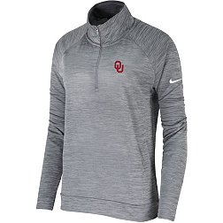 Nike Women's Oklahoma Sooners Grey Pacer Quarter-Zip Shirt