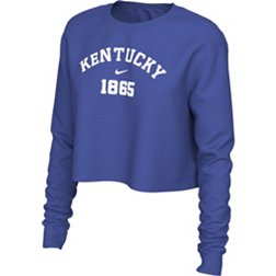 Nike Women's Kentucky Wildcats Blue Cotton Cropped Long Sleeve T-Shirt