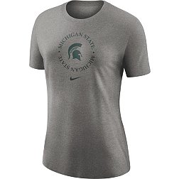 Nike Women's Michigan State Spartans Grey Dri-FIT Cotton Crew T-Shirt