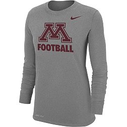 Nike Women's Minnesota Golden Gophers Grey Football Dri-FIT Cotton Long Sleeve T-Shirt