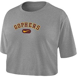 Nike Women's Minnesota Golden Gophers Grey Dri-FIT Cotton Crop T-Shirt
