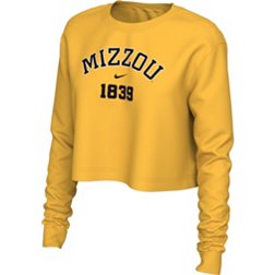 Nike Women's Missouri Tigers Gold Cotton Cropped Long Sleeve T-Shirt