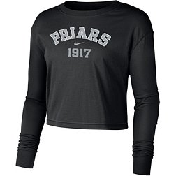 Nike Women's Providence Friars Black Dri-FIT Cotton Long Sleeve Crop T-Shirt