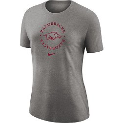 Nike Women's Arkansas Razorbacks Grey Dri-FIT Cotton Crew T-Shirt