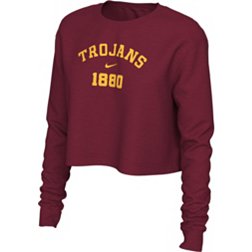Nike Women's USC Trojans Cardinal Cotton Cropped Long Sleeve T-Shirt
